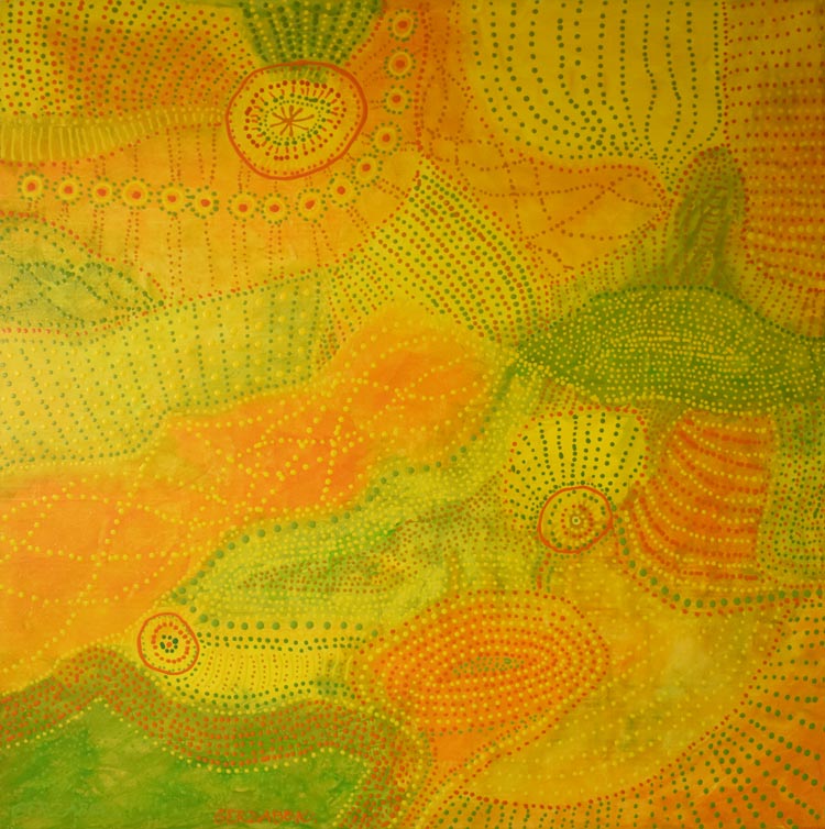 citrus colours Australian original abstract patterns and textures painting