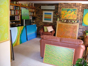 paintings in living room
