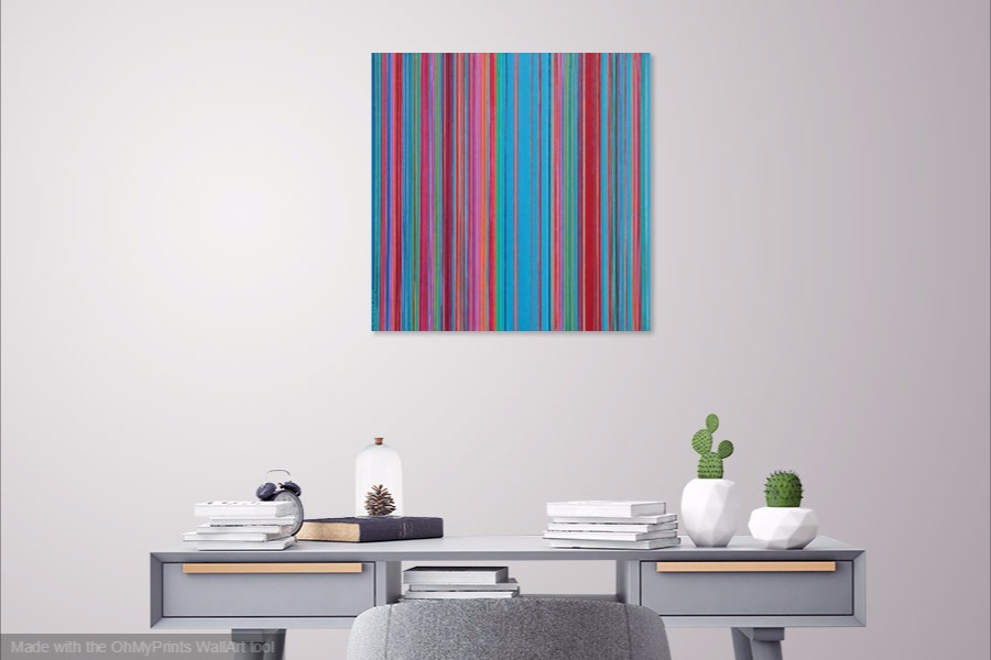 multi shift acrylic geometric pattern original contemporary painting on wall