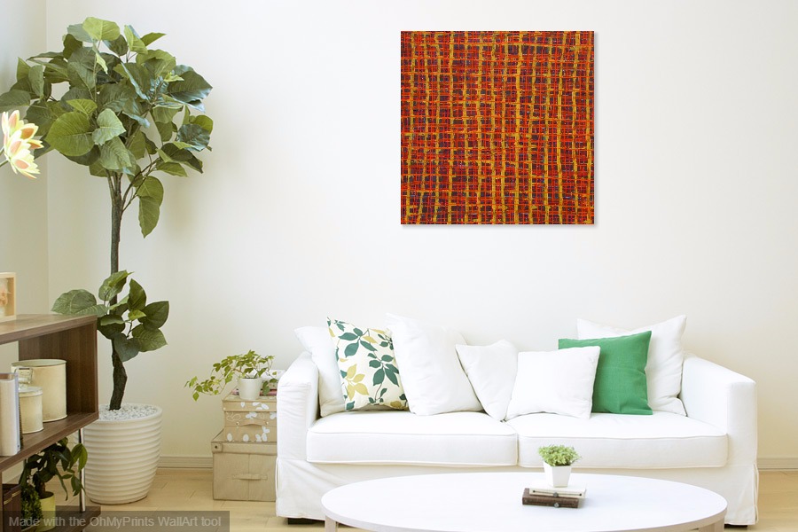 enmeshed abstract patterns original contemporary art painting hung on wall