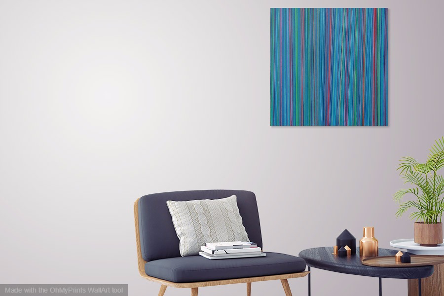 razzle dazzle geometric linear contemporary abstract painting on wall