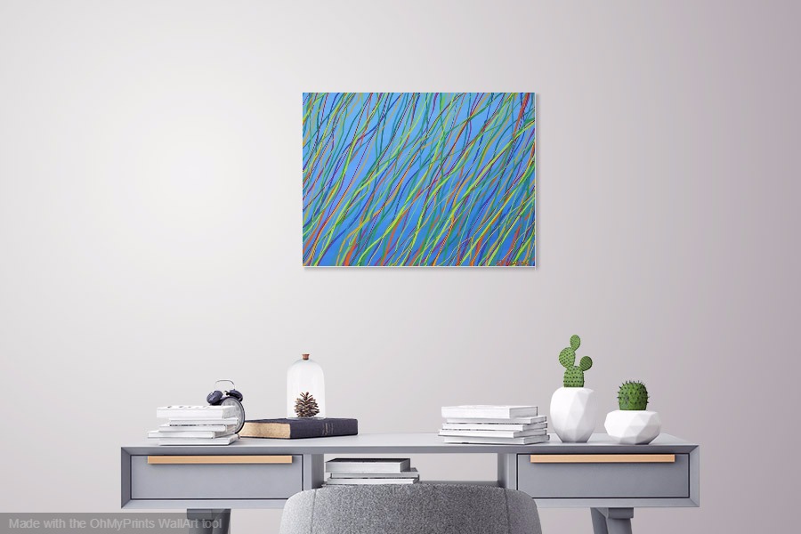 regeneration original abstract flora inspired painting on wall