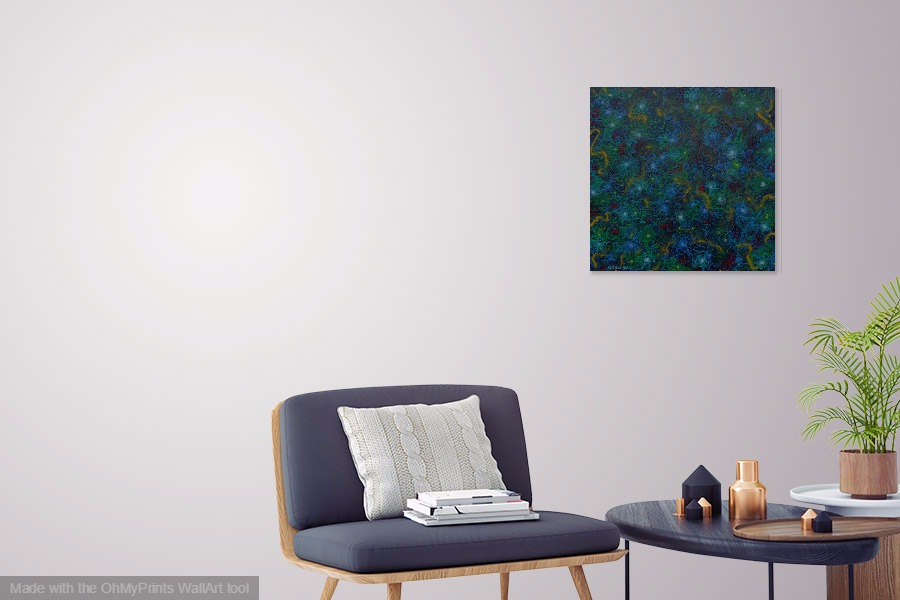 mystery submarine ocean painting on wall contemporary original abstract sescape