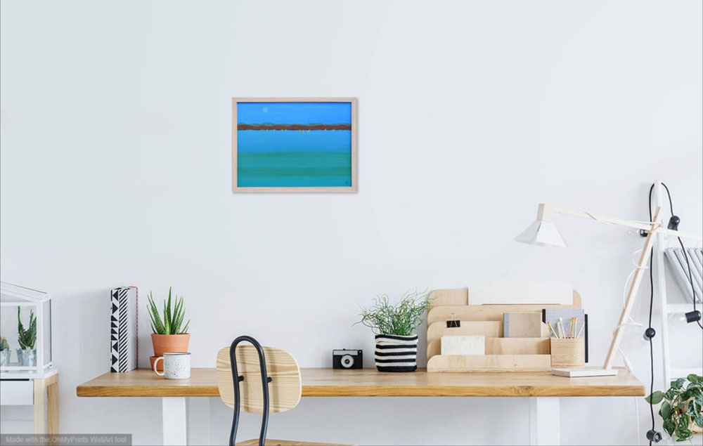 on wall image still waters view across the lake with sailing boats contemporary painting