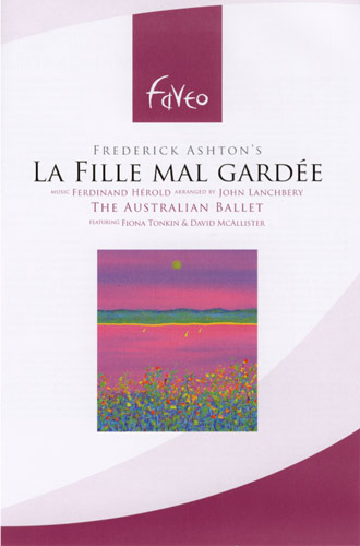 La Fille Mal Gardee, ballet dvd cover using painting image by Ernie Gerzabek contemporary artist
