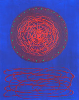 ultramarine blue painting original abstract image