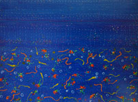 ocean under water acrylic semi-abstract seascape painting