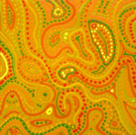 curves pattern orange yellow artwork abstract painting