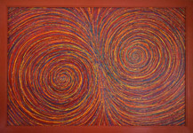multi-coloured spirals abstract painting